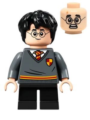 Hp265 - LEGO Minifigura – Harry Potter - Gryffindor Sweater with Crest, Black Short Legs