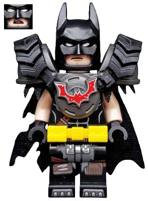 Tlm18 - LEGO Minifigura - Batman - Battle Ready, Tire Armor, Tattered Cape, Yellow Utility Belt