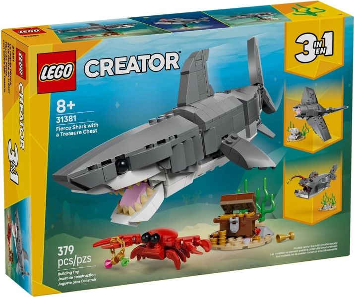 LEGO Creator - Veszedelmes cápa egy kincsesládával - 31381