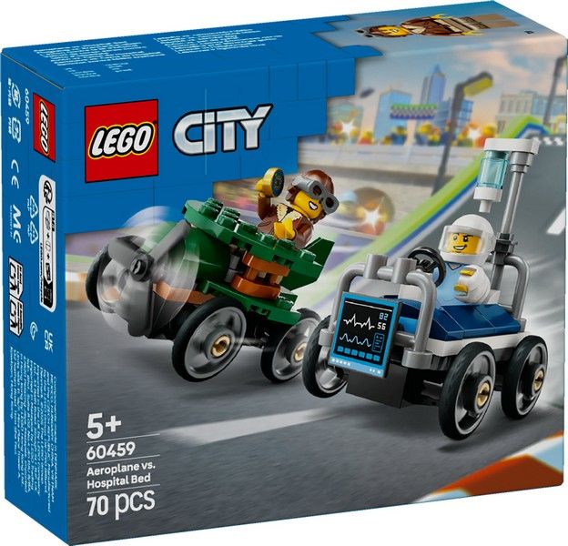 LEGO City - Repülő vs. kórházi ágy, versenyautós csomag - 60459