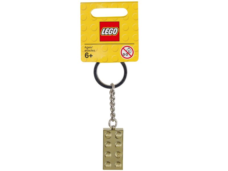 LEGO - 2 x 4 Elem - Króm Arany kulcstartó