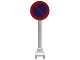 Road Sign Round with No Parking (Diagonal Upward to Left) Pattern