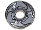 Tile, Round 2 x 2 with Hole with Propeller with 3 Silver Blades Pattern