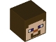 Minifigure, Head, Modified Cube with Pixelated Light Nougat Face, Dark Purple Eyes, Dark Orange Nose, and Smile Pattern (Minecraft Steve)