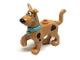 Dog, Great Dane Scooby-Doo Walking with Medium Azure Collar, Chattering Teeth Pattern