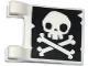 Flag 2 x 2 Square with Skull and Crossbones with No Lower Jaw on Black Background Pattern on Both Sides (Jolly Roger)