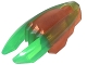 Minifigure, Weapon Ninjago Time Blade with Molded Trans-Green Claws and Blades Pattern