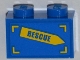Brick 1 x 2 with 'RESCUE' on Yellow Arrow Pattern Model Left Side (Sticker) - Set 4439