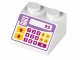 Slope 45 2 x 2 with Medium Lavender Cash Register with Magenta and Bright Light Orange Buttons Pattern