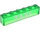 Brick 1 x 6 without Bottom Tubes with White 'TAXI' Pattern