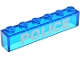 Brick 1 x 6 without Bottom Tubes with White 'POLICE' Sans-Serif Bold Pattern