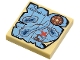 Tile 2 x 2 with Map Nautical with Red 'X' Pattern