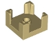 Container, Box 2 x 2 x 1 Half with Stud and 4 Corner Supports