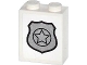 Brick 1 x 2 x 2 with Inside Stud Holder with Silver Police Badge Pattern (Sticker) - Sets 60044 / 60046