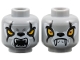Minifigure, Head Dual Sided Alien Chima Wolf with Yellow Eyes, Black Scars, Fangs, Closed Mouth / Open Mouth Pattern (Worriz)