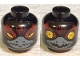 Minifigure, Head Dual Sided Alien Chima Raven with Beak, Yellow Eyes and Dark Red Pupils, Narrowed / Wide Open Bloodshot Pattern