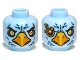 Minifigure, Head Dual Sided Alien Chima Eagle with Beak, Yellow Eyes and Dark Blue Feathers, Angry Eyes / Gold Spectacle Pattern