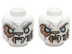 Minifigure, Head Dual Sided Alien Chima Tiger with Copper Fang and Eye Patch, Bright Light Blue Eyes, Neutral / Angry Pattern (Sir Fangar)