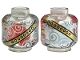 Minifigure, Head without Face with Gold Bands with Hollow Circles, Silver Swirls, Red and Light Aqua Smoke on Opposite Sides Pattern (HP Remembrall)