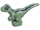 Dinosaur Baby Standing with Dark Blue Stripes and Yellow Eyes Pattern