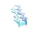 Wave Angular Double with Bar Handle (Electric Zigzag / Lightning Bolt) with Marbled Trans-Purple Pattern