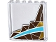 Panel 1 x 6 x 5 with Silver and Gold Triangle Mosaic and White and Medium Azure Curved Stripes Pattern Left Side (Sticker) - Set 41106