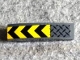 Slope, Curved 4 x 1 with Black and Yellow Chevrons and Dark Bluish Gray Tread Plate Pattern (Sticker) - Set 75929