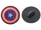 Minifigure, Shield Circular / Round Convex Face with Red and White Concentric Rings, Star in Blue Circle Pattern (Captain America)