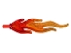 Wave Rounded Straight Large with Bar End (Flame) with Marbled Trans-Orange Pattern