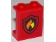 Panel 1 x 2 x 2 with Side Supports - Hollow Studs with Flame on Black Shield Fire Logo Pattern (Sticker) - Sets 60107 / 60110 / 60112