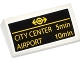 Slope, Curved 2 x 4 x 2/3 with Bottom Tubes with Yellow Train Logo, 'CITY CENTER 5min' and 'AIRPORT 10min' Pattern (Sticker) - Set 60050