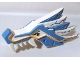 Dragon Head (Ninjago) Jaw Upper with Medium Blue Sections and Orange Stripes Pattern