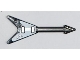 Minifigure, Utensil Musical Instrument, Guitar Electric 'Flying V' with White Pickguard Pattern