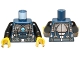 Torso Bare Chest with Muscles, Suspenders, Belt and Silver Armor with Blue Round Jewel (Chi) Pattern / Black Arms / Yellow Hands
