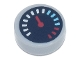 Tile, Round 1 x 1 with Black Gauge with Red Pointer and White, Medium Azure, and Red Tick Marks Pattern