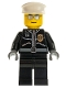 Police - City Leather Jacket with Gold Badge, White Hat, Silver Sunglasses