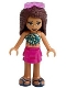 Friends Andrea - Magenta Layered Skirt, Dark Turquoise and Gold Top, Sunglasses