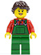 Overalls Farmer Green, Dark Brown French Braided Female Hair