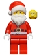 Santa - Fur Lined Jacket with Candy Cane on Back, Red Legs, Glasses