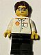 Shell - White Torso (Sticker), Black Legs, Dark Brown Short Tousled Hair, Glasses