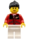 Red Jacket with Zipper Pockets and Classic Space Logo, White Legs, Black Female Ponytail Hair, Brown Eyebrows