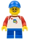 Boy - Classic Space Shirt with Red Sleeves, Blue Short Legs, Blue Cap