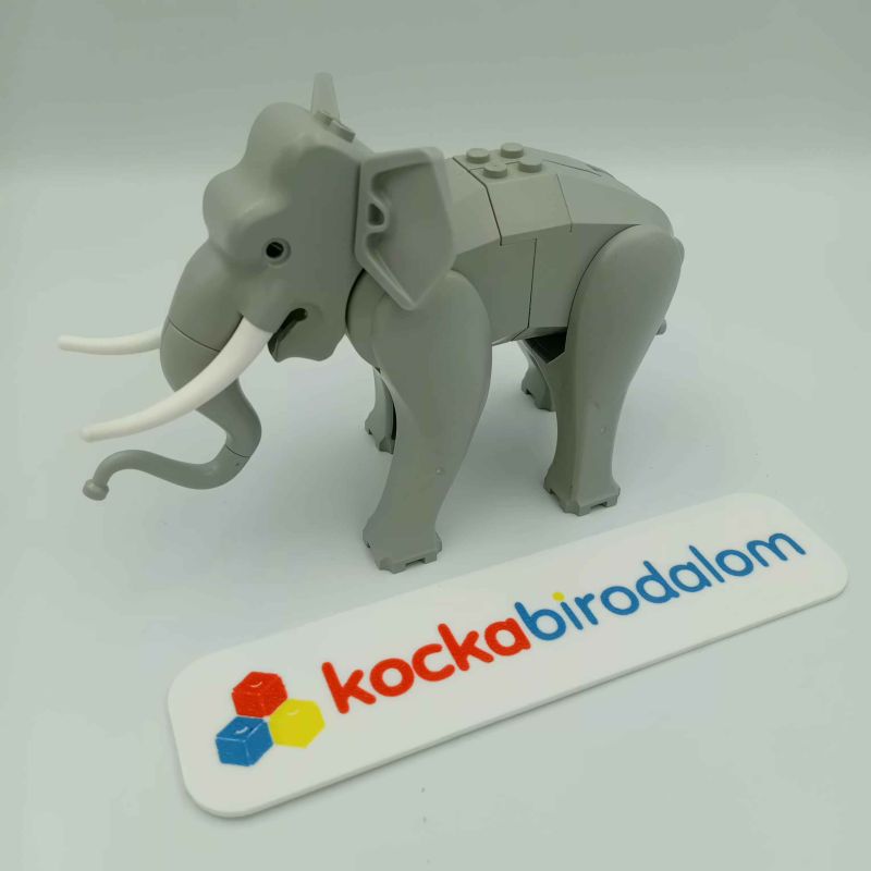 LEGO - Világosszürke elefánt, fehér agyarakkal